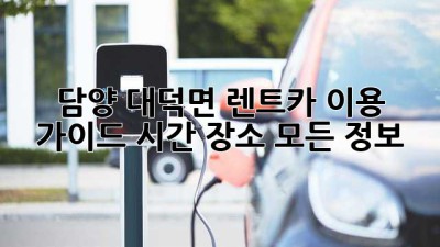 담양 대덕면 렌트카 이용 가이드: 시간, 장소, 모든 정보!